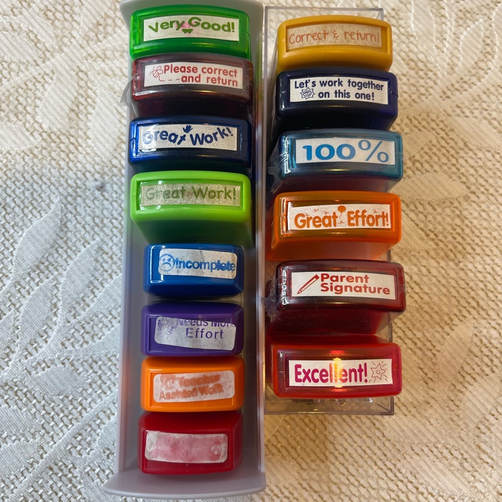 14 Colorful Teacher Stamp Set